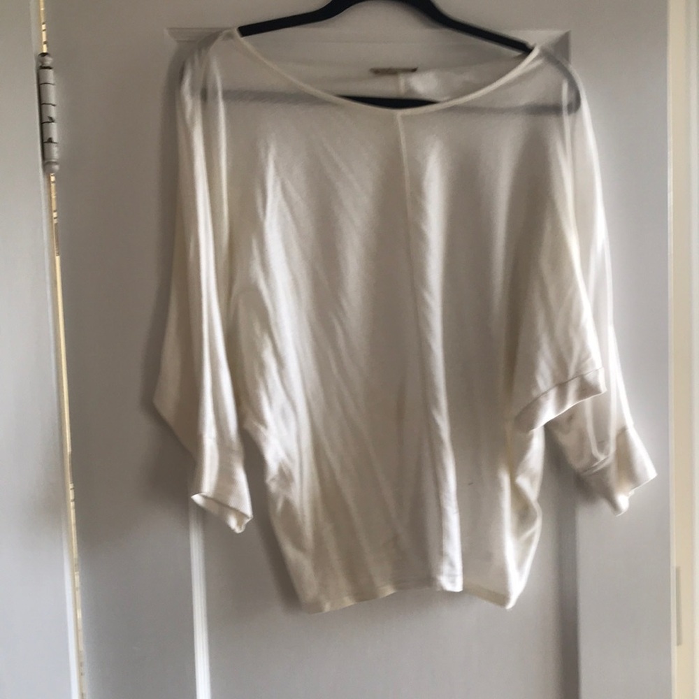 Anthropologie Cream Long Sleeve Tee